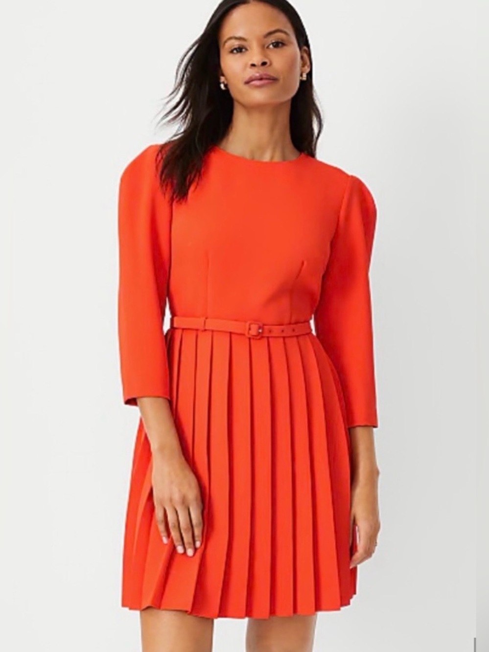 Ann Taylor Pleated Belted Flare Dress Sz 10 NWT